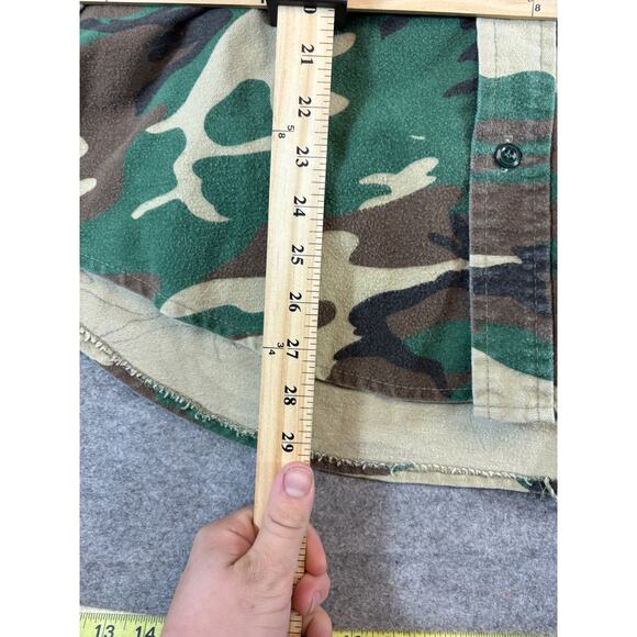 Vintage 90s Deerskin Camo Chamois Button Up Shirt Mens XL Green Brown Hunting - Picture 4 of 5